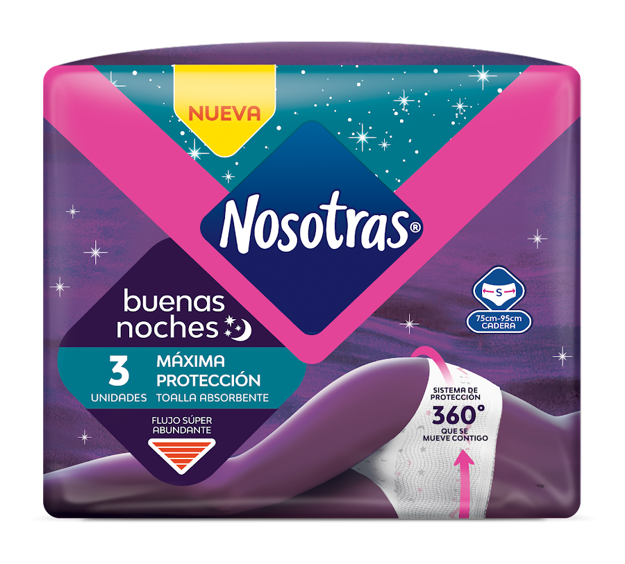 Toallas Nosotras Buenas Noches Máxima Protección Talla S x3 unds