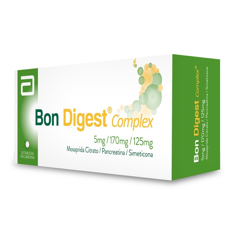 Bon-Digest Complex 5/170/125mg Tab.Caja x30Tab. Mosaprida Pancreatina