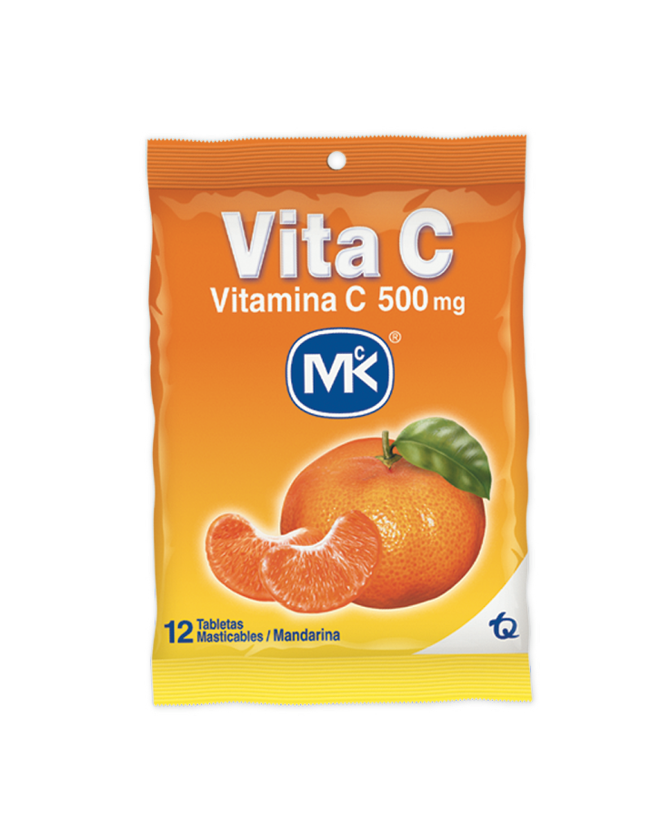 Vita C MK 500mg Mandarina Sin Zinc Sobre x 12 tabletas Vitamina C