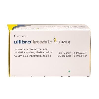Ultibro Breezhaler 110/50Mcg Inh.x30Cap. NOV Indacaterol Glicopirronio