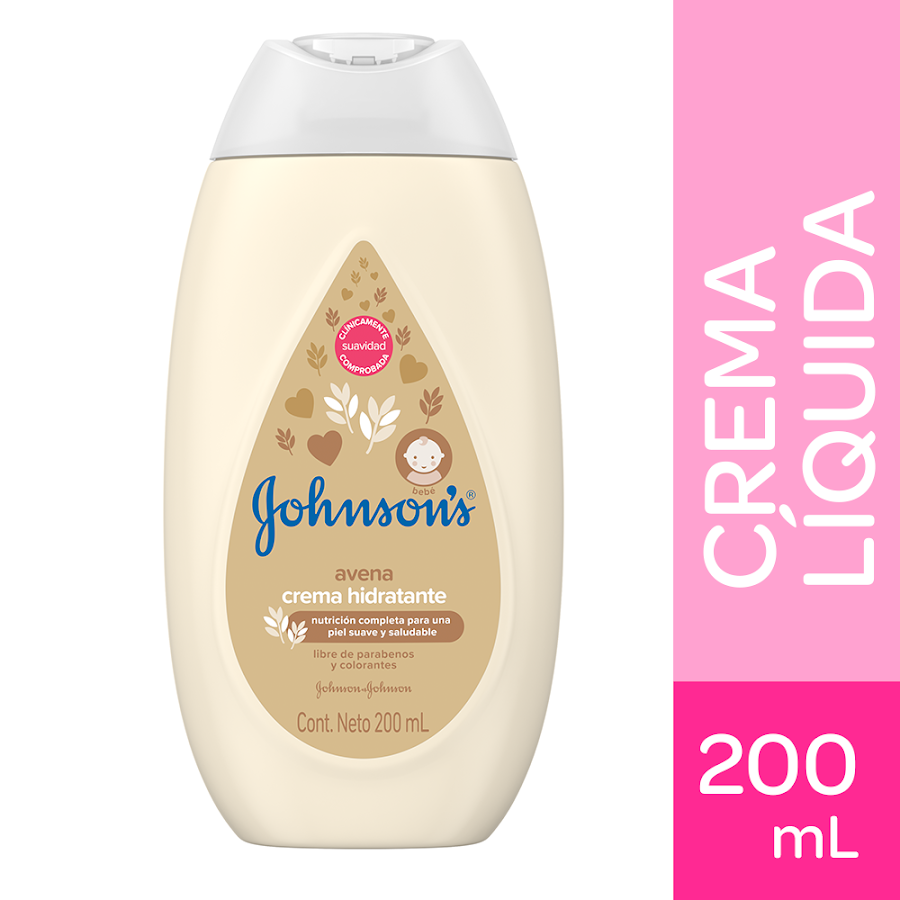 Crema JOHNSONS BABY Líquida Avena Piel Delicada x200Ml