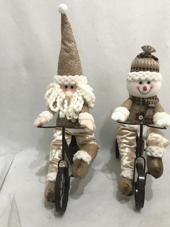 $Muñeco Navideño Grand Dorado Snowman/Santa Sentado X1Und Nav19