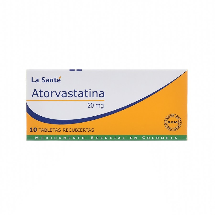 Atorvastatina 20Mg Tabletas Caja X10Tab. La Santé Atorvastatina