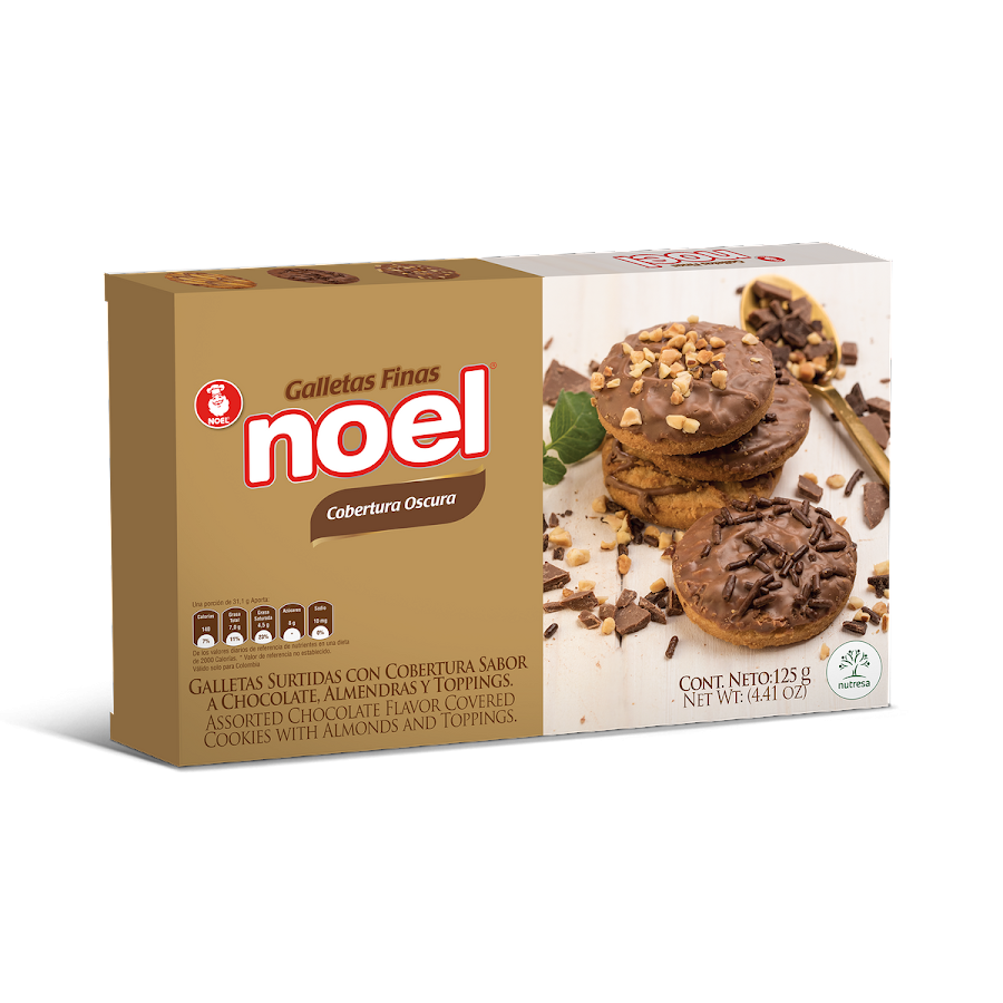 Galleta NOEL Rellena Surtido Oscuro pleg x 125 gramos