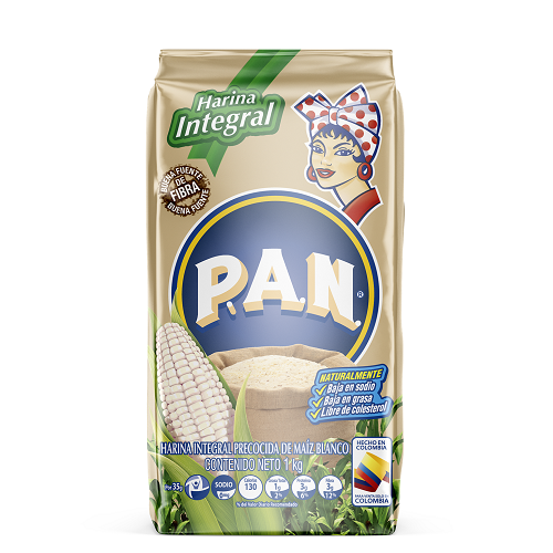 Harina Pan Integral de Maiz Blanco x 1000Gr