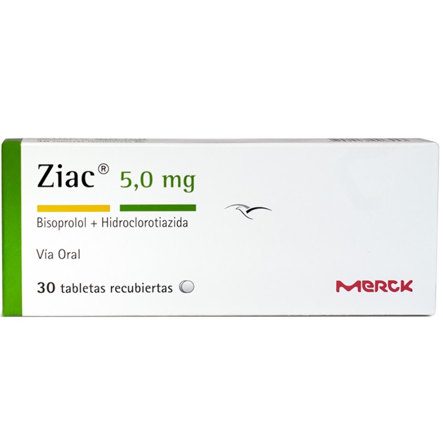 Ziac 5Mg Merck Bisoprolol + Hidroclorotiazida Caja x 30Tabletas