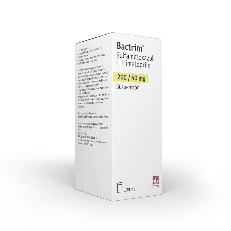 BACTRIM 200/40MG SUS. FRASCO X100ML. ROCHE TRIMETOPRIM SULFAMETOXAZOL