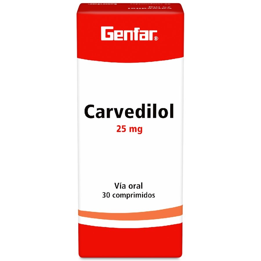 Carvedilol Genfar 25Mg Comprimidos Caja X30Com.