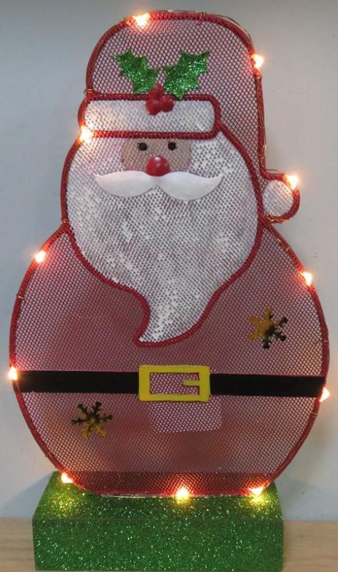 $Muñeco tipo Malla Navideño Grand Papá Noel con Luces X1Und Nav 2019