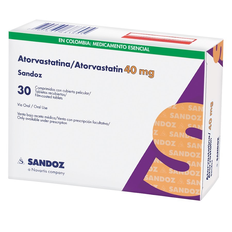 Atorvastatina 40Mg Sandoz Caja x 30Tab