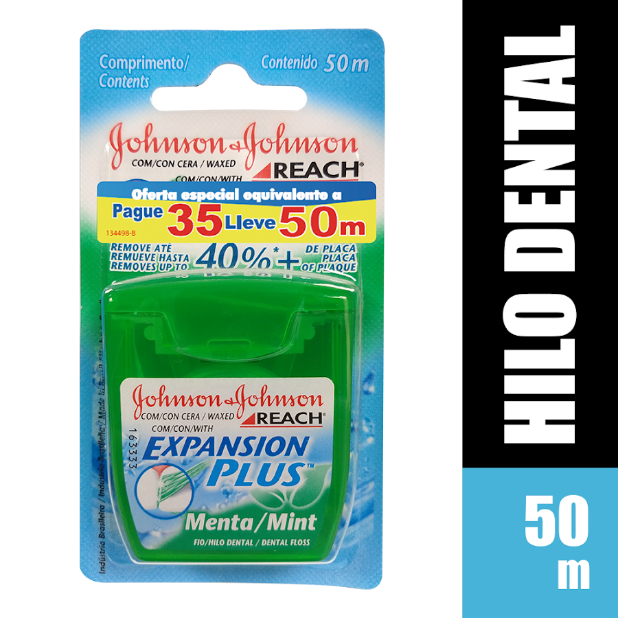 Oferta Seda Dental Johnson & Johnson Reach Menta X1Und. Pg.35 Lleve 50