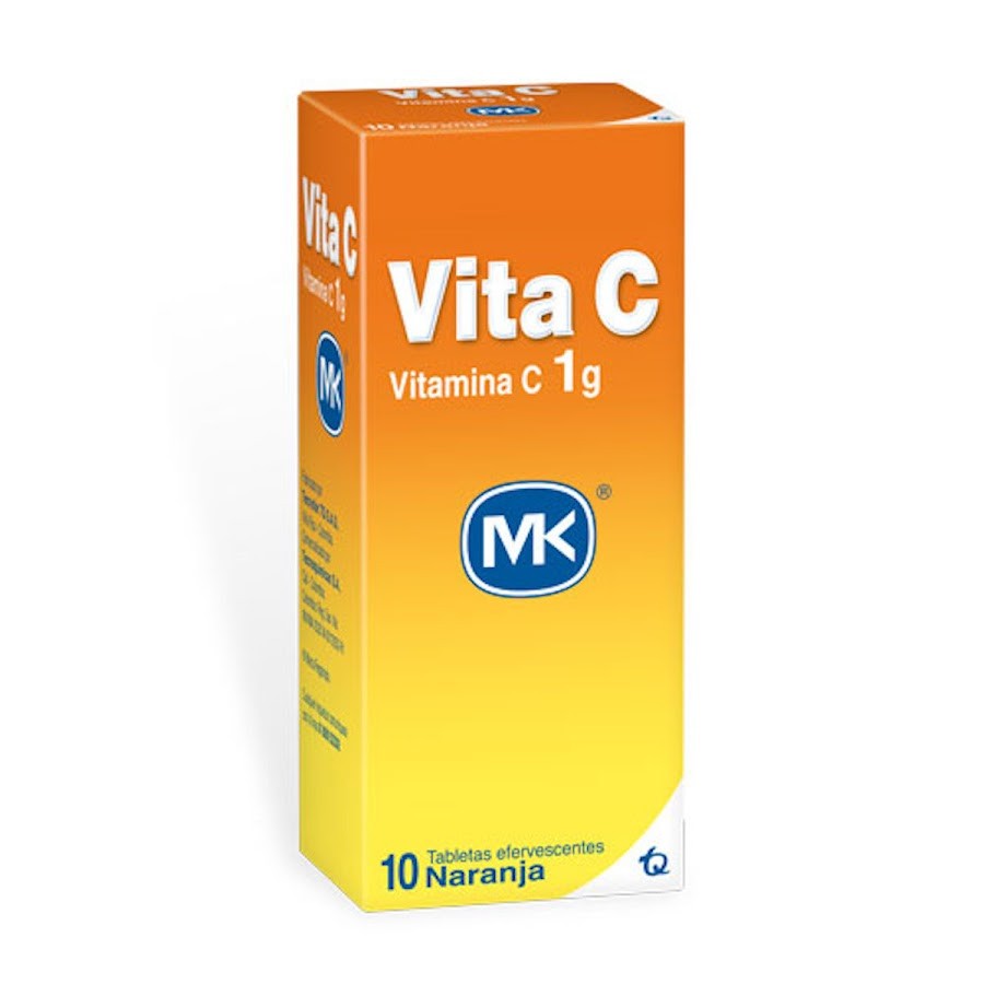 Vitamina C MK 1Gr Sabor a Naranja Tubo x 10Tab