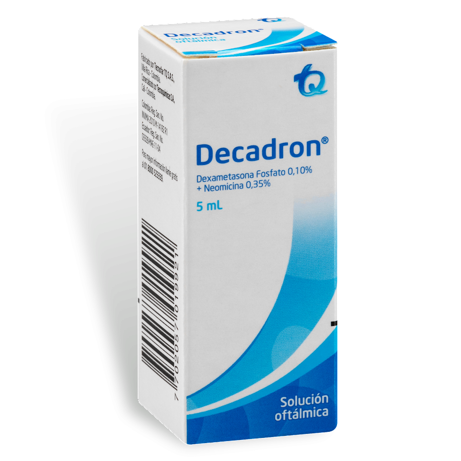 Decadron 0.10/0.35% Gotas Caja x5ml TQ Dexametasona Fosfato Neomicina