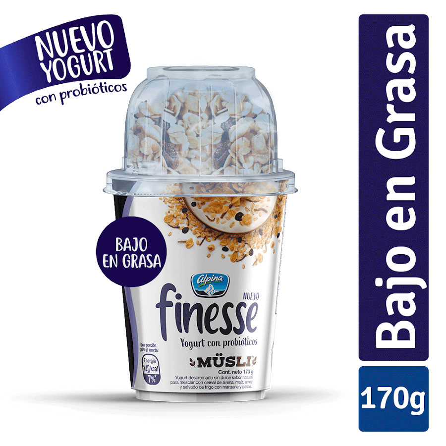 Yogurt Alpina Finesse Natural con Cereal x 170Gr
