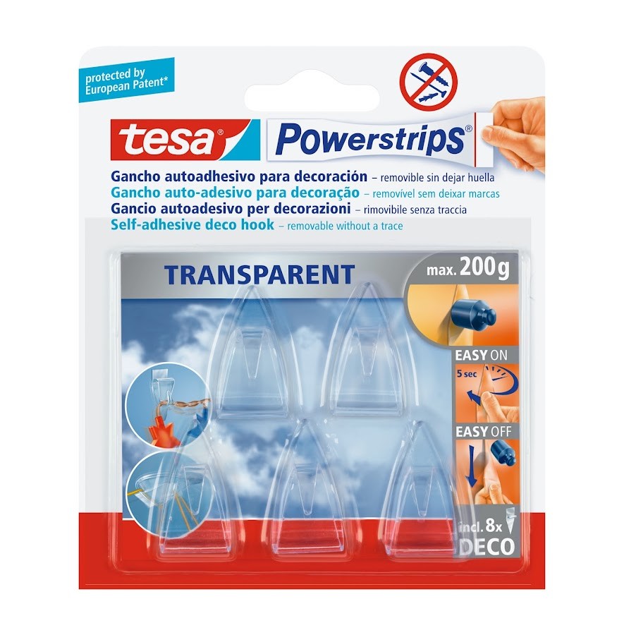 POWER STRIPS TESA DECORATIVO TRANSPARENTE X5UND