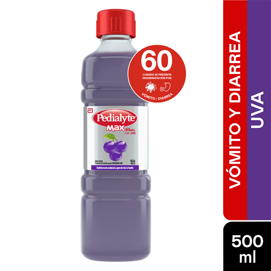 PEDIALYTE ZINC SUERO ORAL TRATAMIENTO DESHIDRATACIÓN 60 UVA X500ML