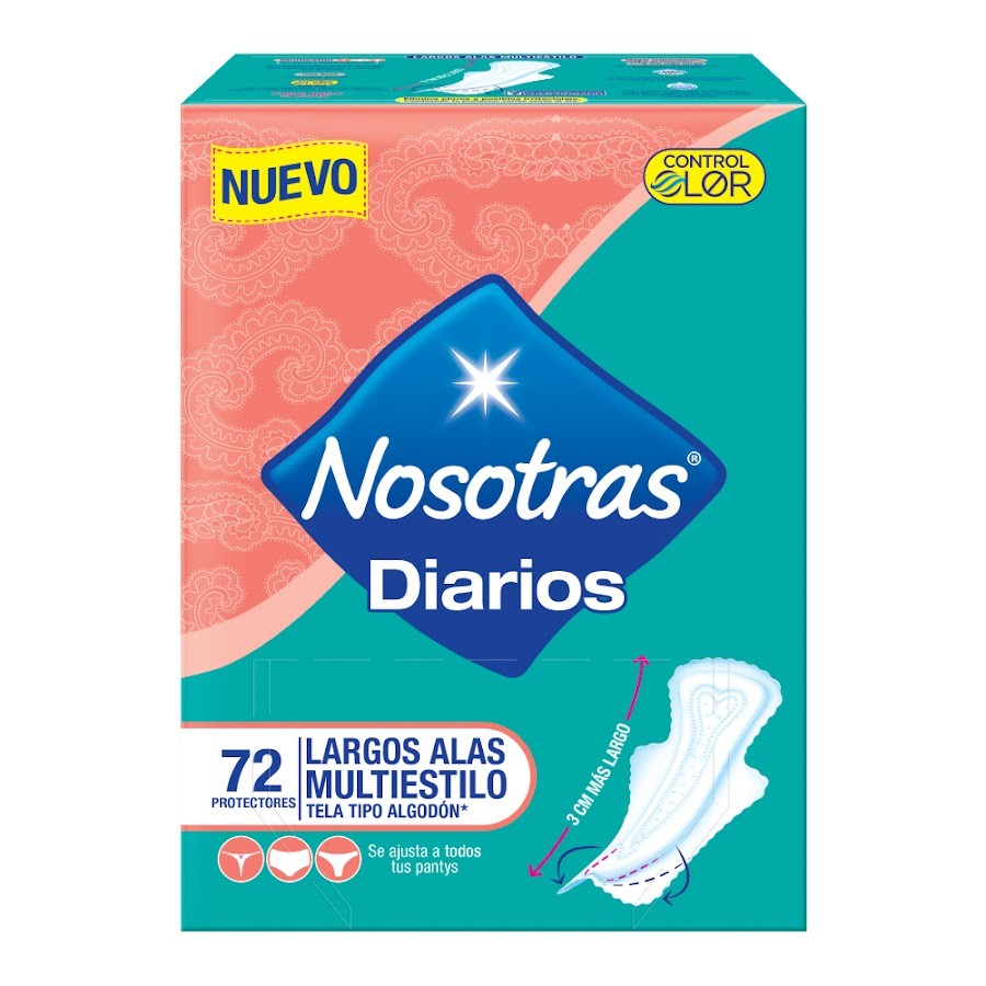 Protectores Nosotras Largos Alas Multiestilo x 72 Unid