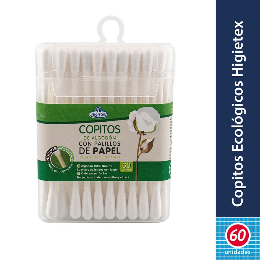 Copitos Higietex Hisopo con Palillos de Papel x 60Und