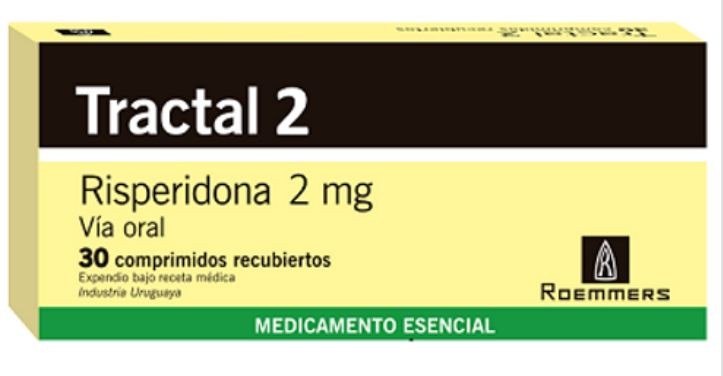 Tractal 2 Roemmers Risperidona 2Mg Caja x 30 Comprimidos recubiertos