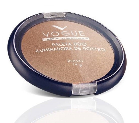 Paleta Duo Vogue Iluminador Rostro Dorado  X14g