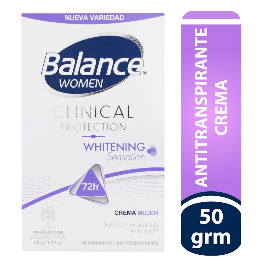 Desodorante Balance Clinical Crema Wht Women X50g