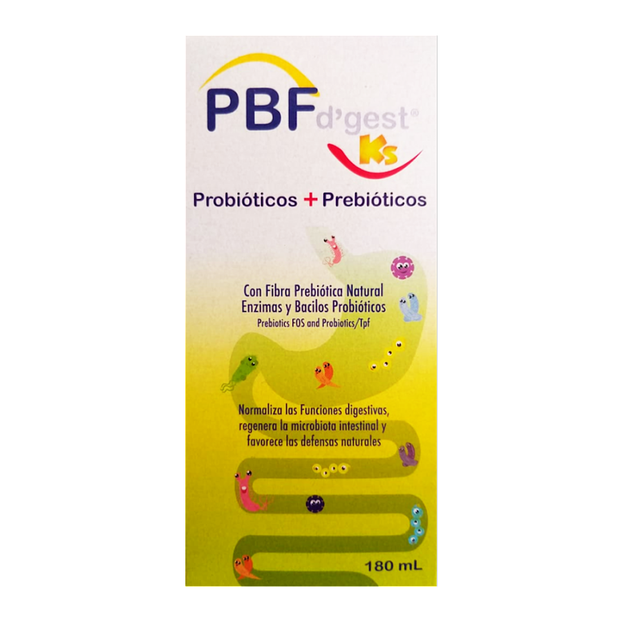 Probióticos - Fibra Prebiótica Natural - Enzimas digestivas Frasco x180 ml