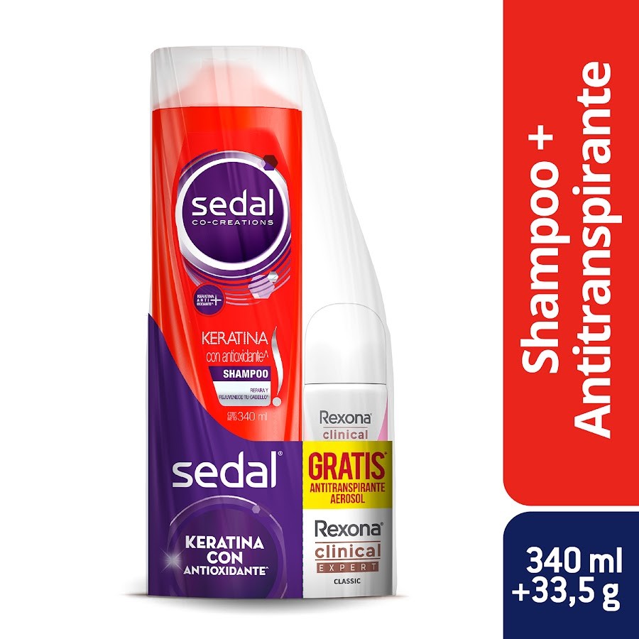 Oferta Shampoo Sedal Keratina x 340ml + Desodorante Rexona Clinical x 33.5gr