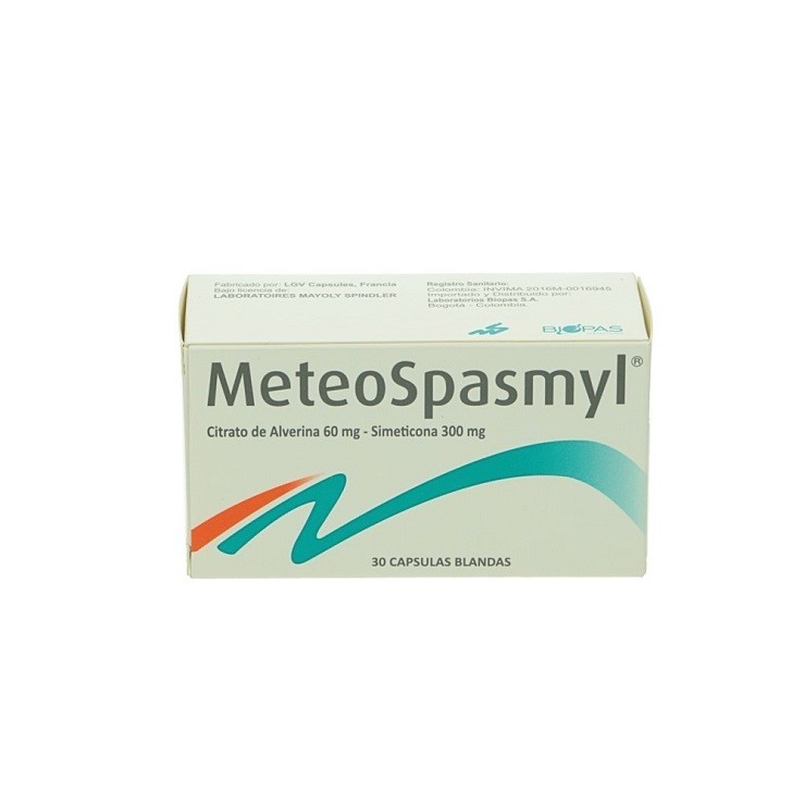 Meteospasmyl Caja x 30 Cápsulas Citrato de Alverina Simeticona
