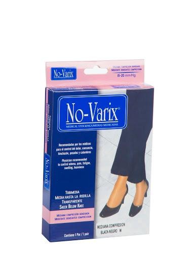 Medias No Varix Mediana Compresión Hasta Rodilla Negro M Par X1Und