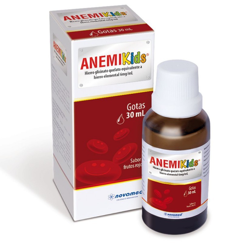 Anemikids Gotas 6mg/ml Frasco x30ml Sabor Frutos Rojos  Novamed