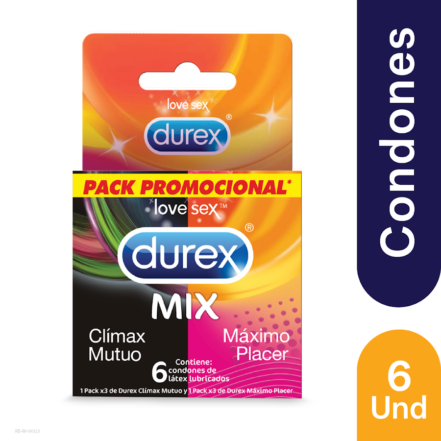 Condones Durex Mix Climax Mutuo y Máximo Placer x6 und Precio Especial