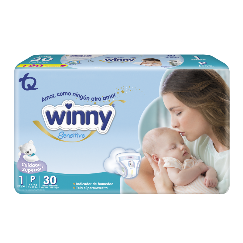 Pañal Winny Sensitive Gold Et 1 x 30Und