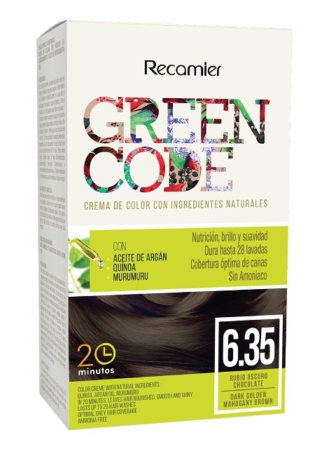Kit Tinte Recamier Green Code Rubio Oscuro Chocolate #6.35 x1und.