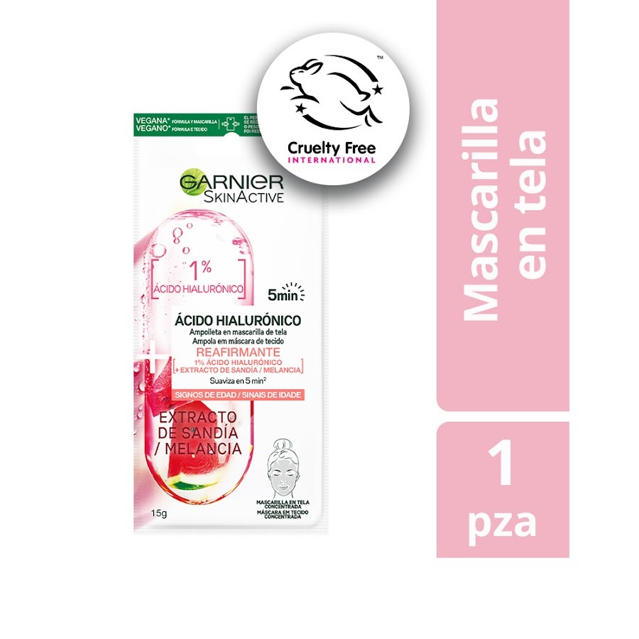 Mascarilla Garnier Skin Active Ampolleta en Tela Efecto Reafirmante x15gr