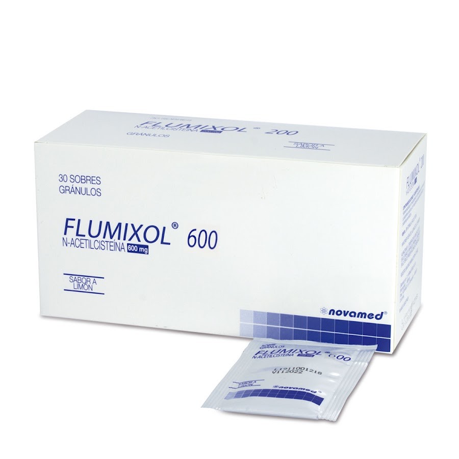 Flumixol 600 Novamed N-Acetilcisteina 600Mg Sabor a Naranja Caja x 30Sobres