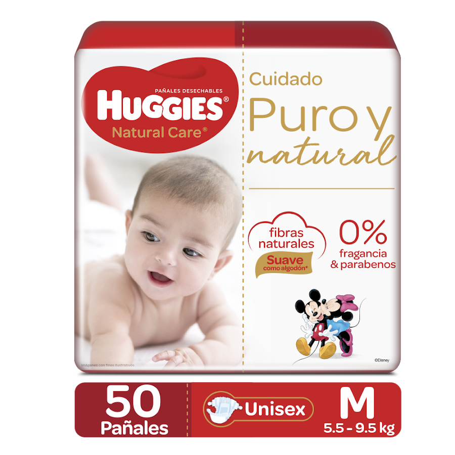PAÑAL HUGGIES NATURAL CARE  TALLA M-2 X 50UND UNISEX