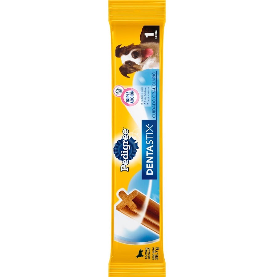 Barra Dentastix Para el Cuidado Oral Pedigree Perros Razas Medianas x 1Uni/25.7Gr