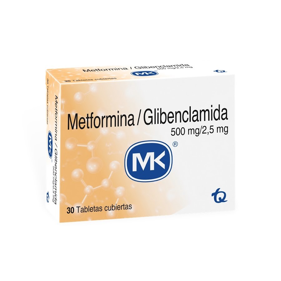 Metformina 500Mg Glibenclamida 2.5Mg MK Caja x 30Tab