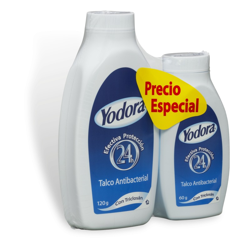 Oferta Talco Pies YODORA x120g. + 60g. Precio Especial x2Und.