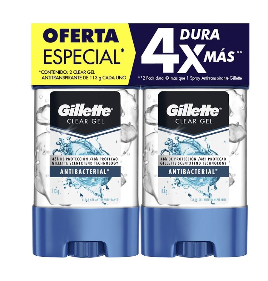 Desodorante Gillette Clear Gel Antibacterial 226 g