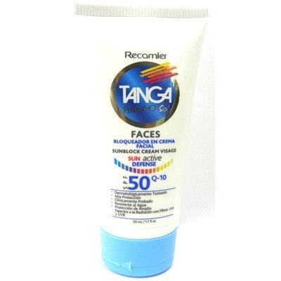 PROTECTOR SOLAR TANGA SUN ACTIVE DEFENSE FACIAL SPF50 Q-10 X50ML.