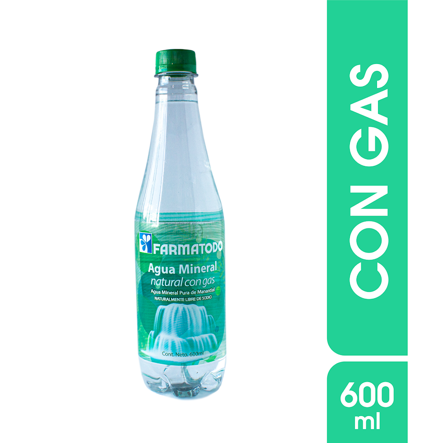 Agua Farmatodo 100% Mineral Natural Con Gas X600Ml.