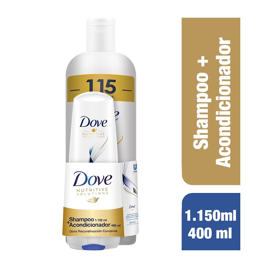 $Oferta Shampoo Dove Reconstruccion Completa x 1150Ml + Acondicionador Dove x 400Ml