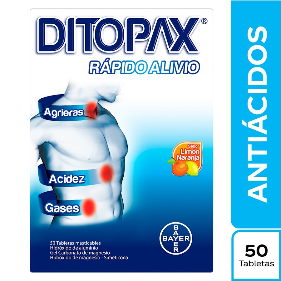 Ditopax 282mg Tab. Caja x50Tab. MSD Hidroxido aluminio magnesio