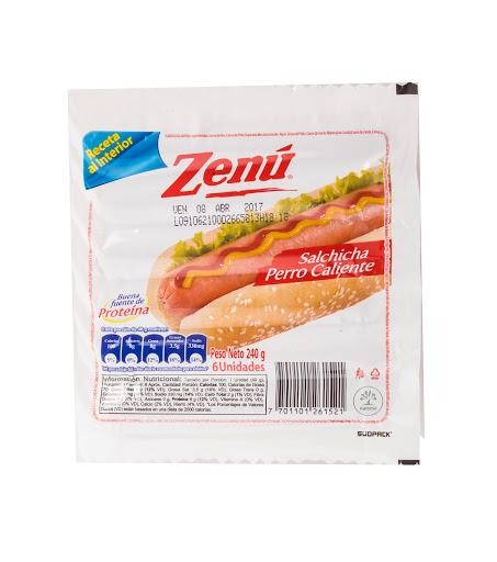 Salchicha ZENÚ Perro Caliente x240g. X6und.