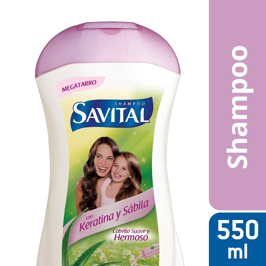 SHAMPOO SAVITAL KERATINA Y SÁBILA EXTRAFAMILIAR X550ML