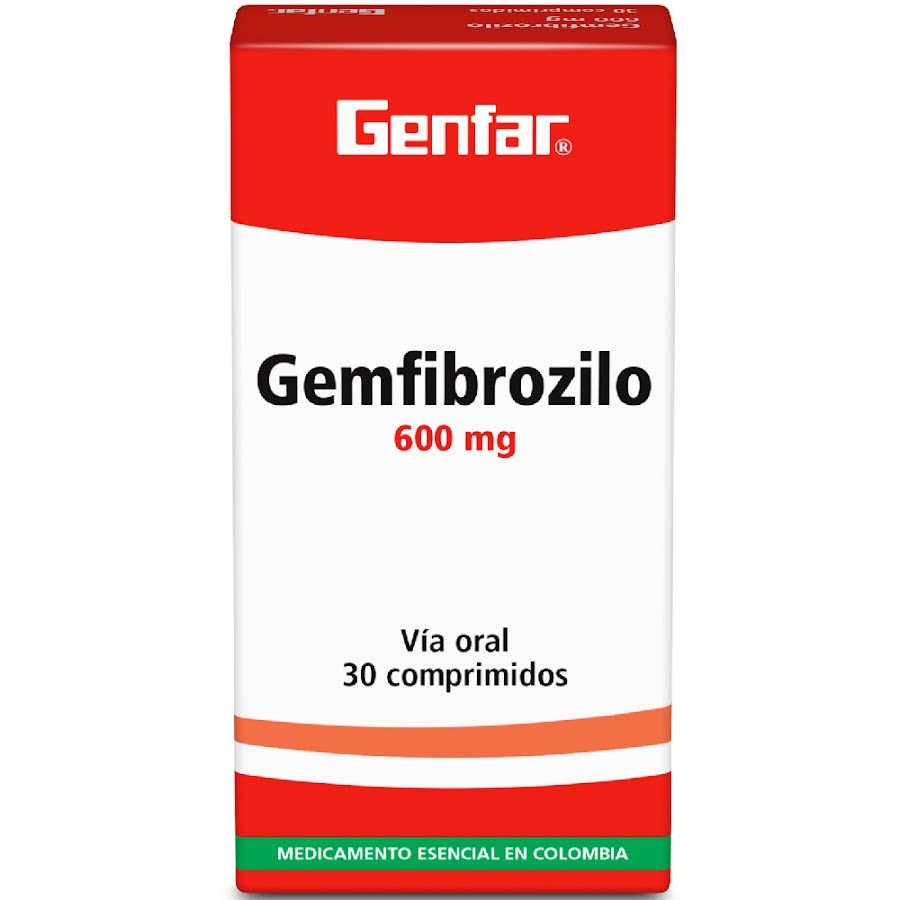 Gemfibrozilo Genfar Caja x600Mg x30Tabletas comprimidas