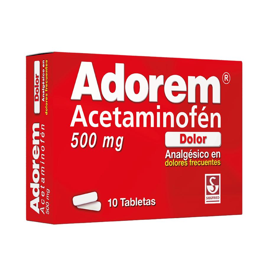 Adorem 500Mg Acetaminofen Siegfried Caja x 10Tabletas