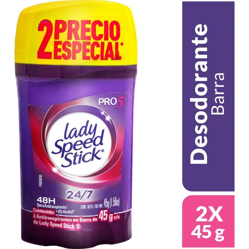 Antitranspitrante Lady Speed Stick Barra Pro 5 en 1 Pack 2 x 45Gr