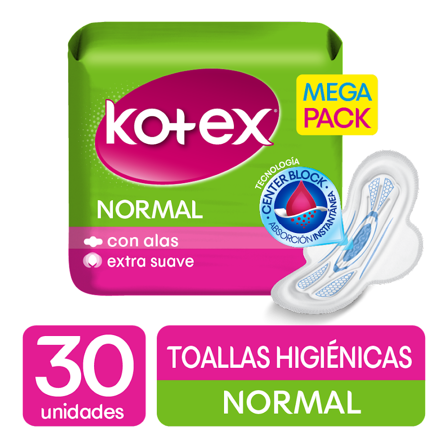 Toallas Intimas Kotex Econopack Normal Con Alas X 30Und
